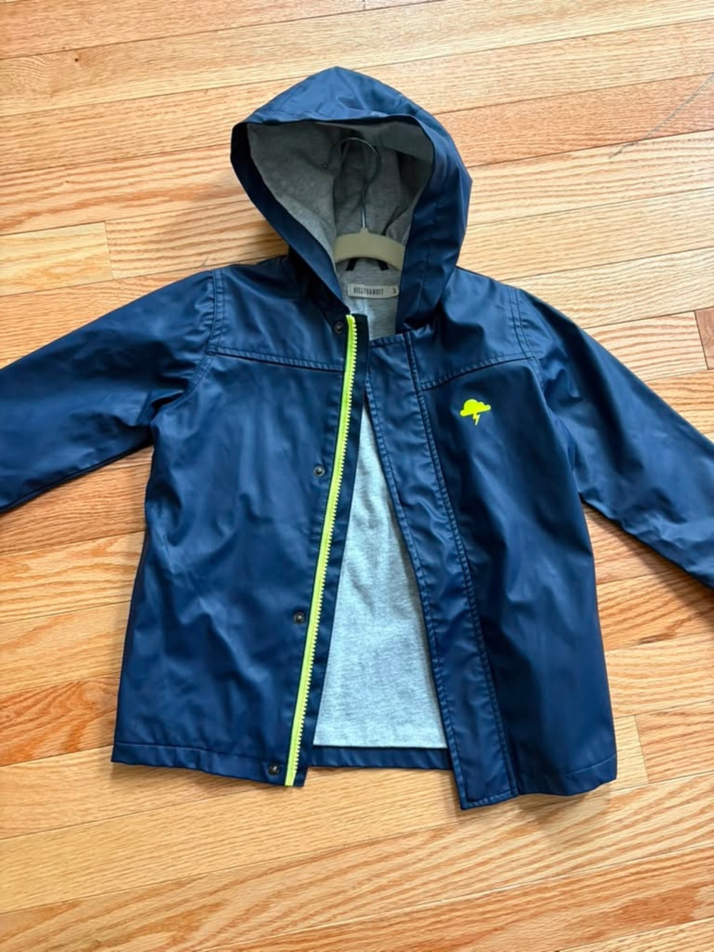 Billybandit Navy Waterproof Rain Jacket - Neon Accent Size 3Y EUC